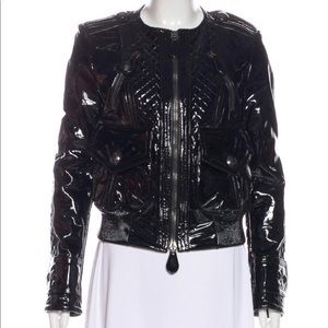 Black BURBERRY patent leather jacket Size 42